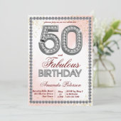 バラ金ゴールドシルバーダイヤモンド50歳の誕生日 招待状 (スタンド正面)