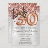 バラ金ゴールドシルバーダーティ3030誕生日パーティー 招待状 (正面/裏面)