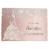 バラ金ゴールドシルバードレス名キンセアニェラ ラージペーパーバッグ (裏面)