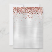 バラ金ゴールドシルバーバースデーパーティーサンキューカード 招待状 (裏面)