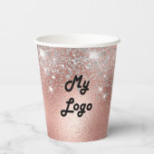 バラ金ゴールドシルバービジネスロゴ 紙コップ (裏面)