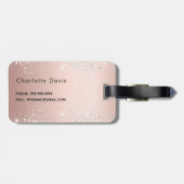 バラ金ゴールドシルバーモノグラム名文字 ラゲッジタグ (裏面横)