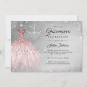 バラ金ゴールドシルバーレースダイヤモンドガウンキンセアニェラ 招待状 (裏面)