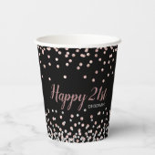 バラ金ゴールドシルバー紙吹雪21歳の誕生日パーティー 紙コップ (裏面)