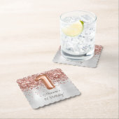 バラ金ゴールドシルバー1歳の誕生日パーティー ペーパーコースター (インサイチュ)