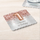 バラ金ゴールドシルバー1歳の誕生日パーティー ペーパーコースター (アングル)