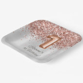 バラ金ゴールドシルバー1歳の誕生日パーティー ペーパープレート (傾斜あり)