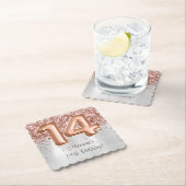 バラ金ゴールドシルバー14thバースデーパーティー ペーパーコースター (インサイチュ)
