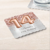 バラ金ゴールドシルバー14thバースデーパーティー ペーパーコースター (アングル)