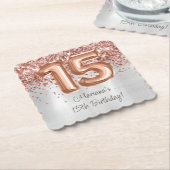 バラ金ゴールドシルバー15thバースデーパーティー ペーパーコースター (アングル)