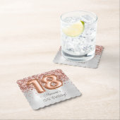 バラ金ゴールドシルバー18thバースデーパーティー ペーパーコースター (インサイチュ)