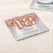 バラ金ゴールドシルバー18thバースデーパーティー ペーパーコースター (アングル)