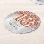 バラ金ゴールドシルバー18thバースデーパーティー ペーパーコースター (アングル)