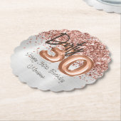 バラ金ゴールドシルバー30th誕生日パーティー ペーパーコースター (アングル)