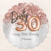 バラ金ゴールドシルバー30th誕生日パーティー ペーパーコースター (正面)