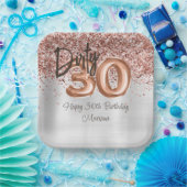 バラ金ゴールドシルバー30th誕生日パーティー ペーパープレート (パーティー)