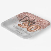 バラ金ゴールドシルバー30th誕生日パーティー ペーパープレート (傾斜あり)