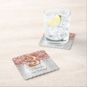 バラ金ゴールドシルバー3rd誕生日パーティー ペーパーコースター (インサイチュ)