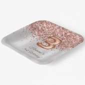 バラ金ゴールドシルバー3rd誕生日パーティー ペーパープレート (傾斜あり)