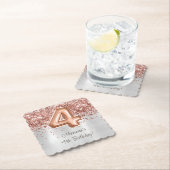 バラ金ゴールドシルバー4th誕生日パーティー ペーパーコースター (インサイチュ)