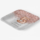 バラ金ゴールドシルバー5thバースデーパーティー ペーパープレート (傾斜あり)