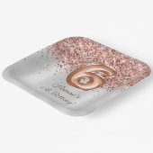 バラ金ゴールドシルバー6thバースデーパーティー ペーパープレート (傾斜あり)