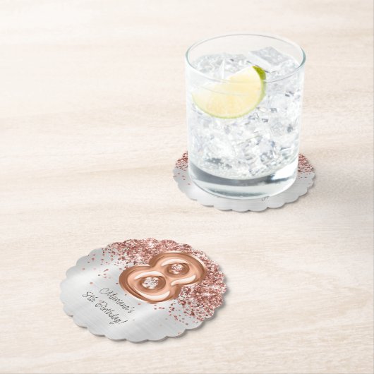 バラ金ゴールドシルバー8thバースデーパーティー ペーパーコースター (インサイチュ)