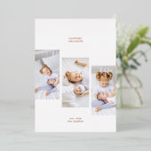 バラ金ゴールドシンプルクリスマス3フォトフレーム 箔シーズンカード (立ち正面)