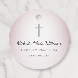 バラ金ゴールドシンプルクロスファースト聖餐式 フェイバータグ