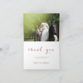 バラ金ゴールドシンプルスクリプトエレガントなウェディングフォト サンキューカード (内部)