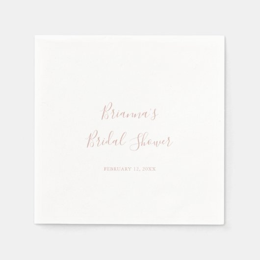 バラ金ゴールドシンプルミニマルブライダルシャワーナプキンス スタンダードカクテルナプキン (正面)