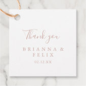 バラ金ゴールドシンプルミニマル結婚式の引き出物ラベル フェイバータグ (正面)