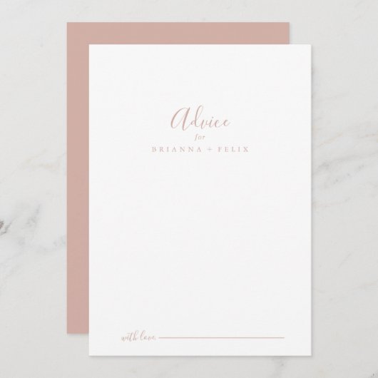 バラ金ゴールドシンプルミニマ結婚リストのアドバイスカード アドバイスカード (正面/裏面)