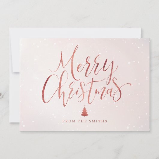バラ金ゴールドシンプル手書き書道クリスマス シーズンカード (正面)