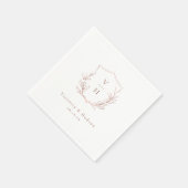 バラ金ゴールドシンプル植物冠モノグラム結婚ズ スタンダードカクテルナプキン (角)