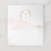 バラ金ゴールドシンプル植物冠モノグラム結婚ズ プレイスカード (外部開封)