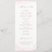 バラ金ゴールドシンプル植物冠モノグラム結婚ズ プログラム (裏面)