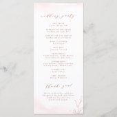 バラ金ゴールドシンプル植物性モノグラム結婚ズ プログラム (裏面)