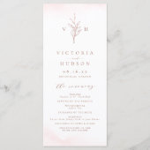 バラ金ゴールドシンプル植物性モノグラム結婚ズ プログラム (正面)