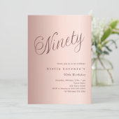 バラ金ゴールドシンプル脚本90歳の誕生日 招待状 (スタンド正面)