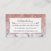 バラ金ゴールドシークイングリッターホワイトマーブルグラデーション 名刺 (裏面)