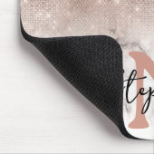 バラ金ゴールドシークイングリッターマーブルモノグラム マウスパッド (コーナー)