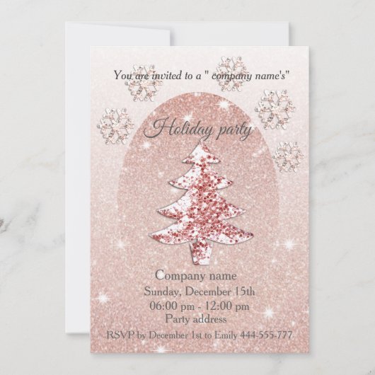 バラ金ゴールドシークイン企業のズパーティー 招待状 (正面)