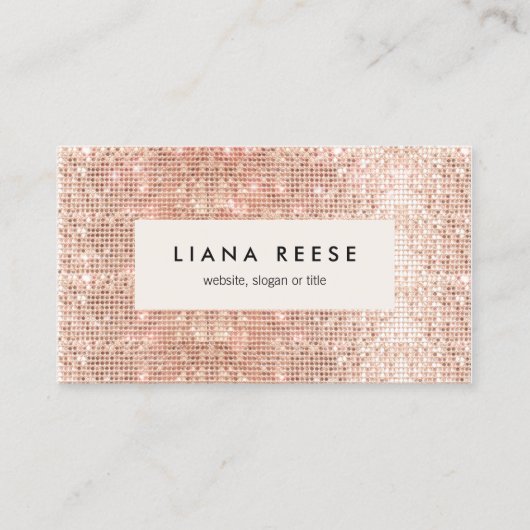 バラ金ゴールドシークイン美しいサロン 名刺 (正面)