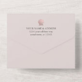 バラ金ゴールドシーセルエレガント海ビーチピンク オールインワン招待状 (裏面)