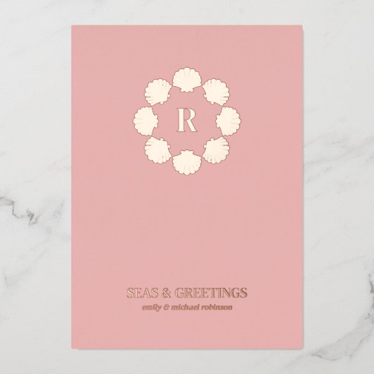 バラ金ゴールドシーセルリースシーズとグリーティングフォト 箔シーズンカード (正面)