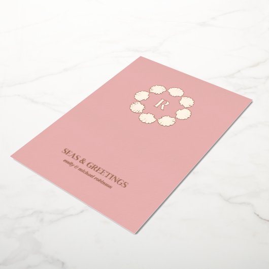 バラ金ゴールドシーセルリースシーズとグリーティングフォト 箔シーズンカード (回転した状態)