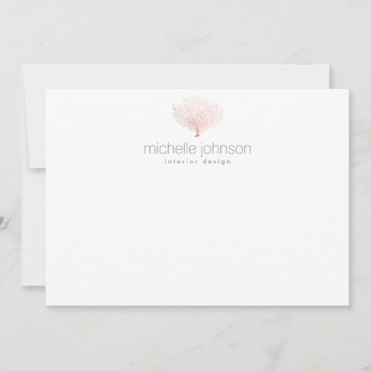 バラ金ゴールドシーファンコーラルフラットノテカード ノートカード (正面)