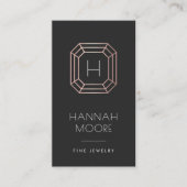 バラ金ゴールドジェムモノグラムロゴ |ジュエリー 名刺 (正面)