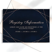 バラ金ゴールドジオメトリック真夜中ブルーレジストリカード エンクロージャーカード